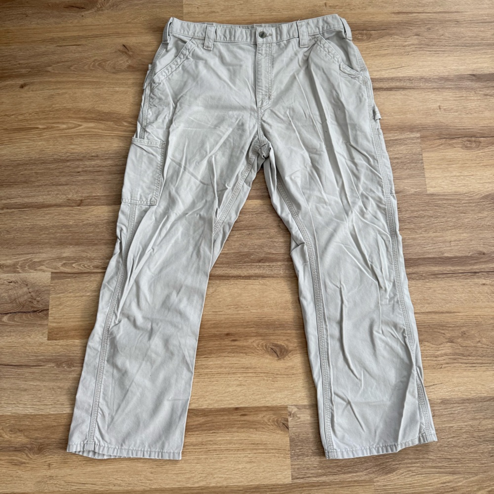 Vintage Carhartt Men's Light Gray Cargo Pants